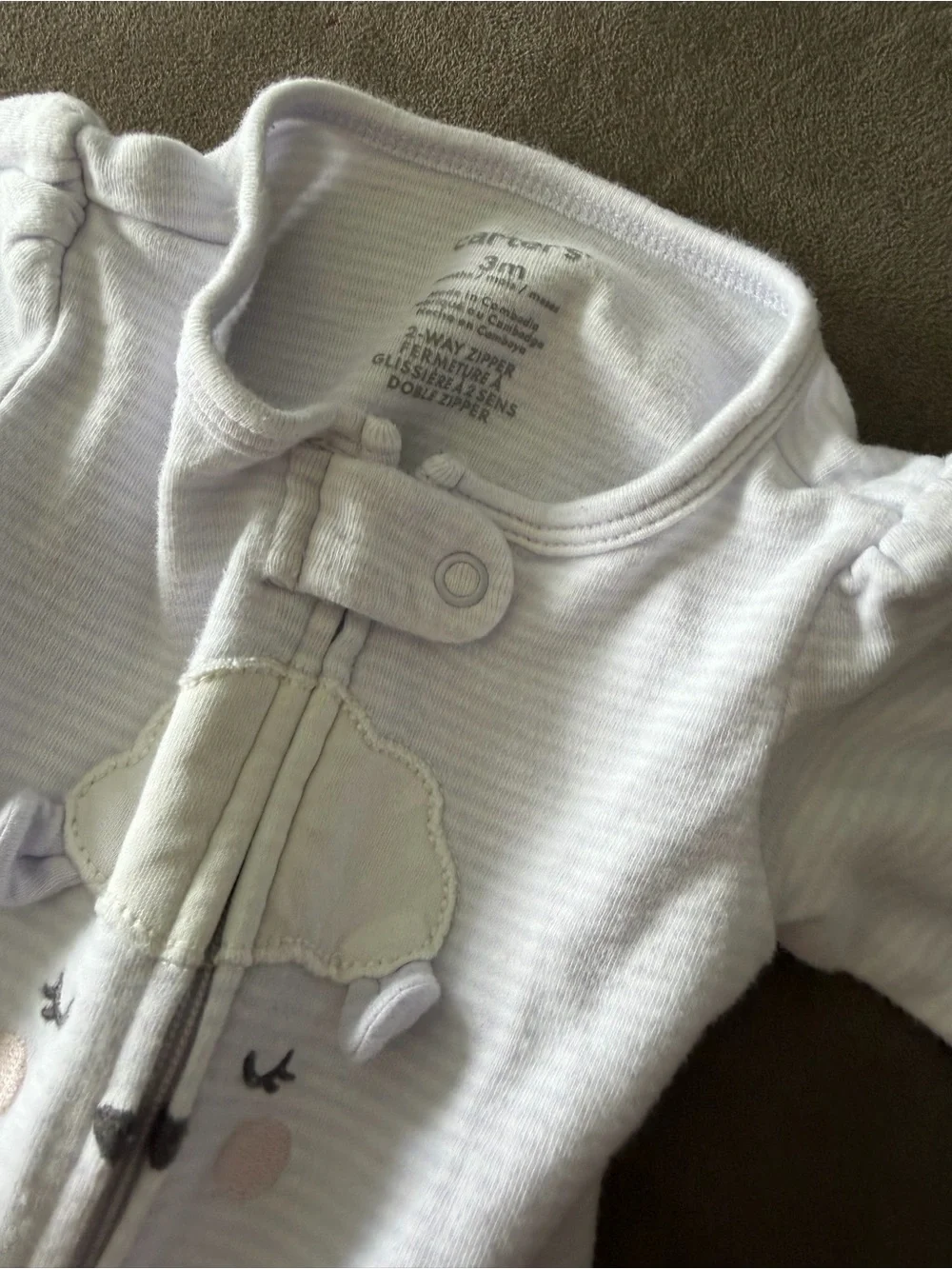 Carters Baby Girls' Lavender Lamb Footed One-Piece Sleep Romper